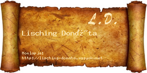 Lisching Donáta névjegykártya
